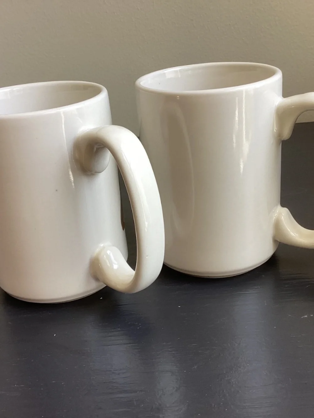 Set of 2 MAMA BEAR and PAPA BEAR White and Gold Ceramic Coffee Mugs 12oz